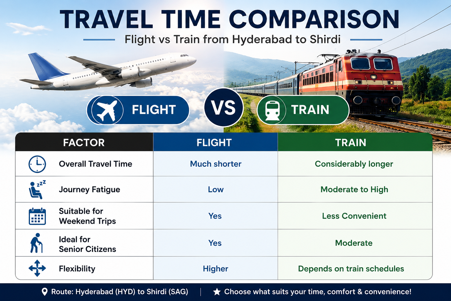 Flight vs Train Comparison